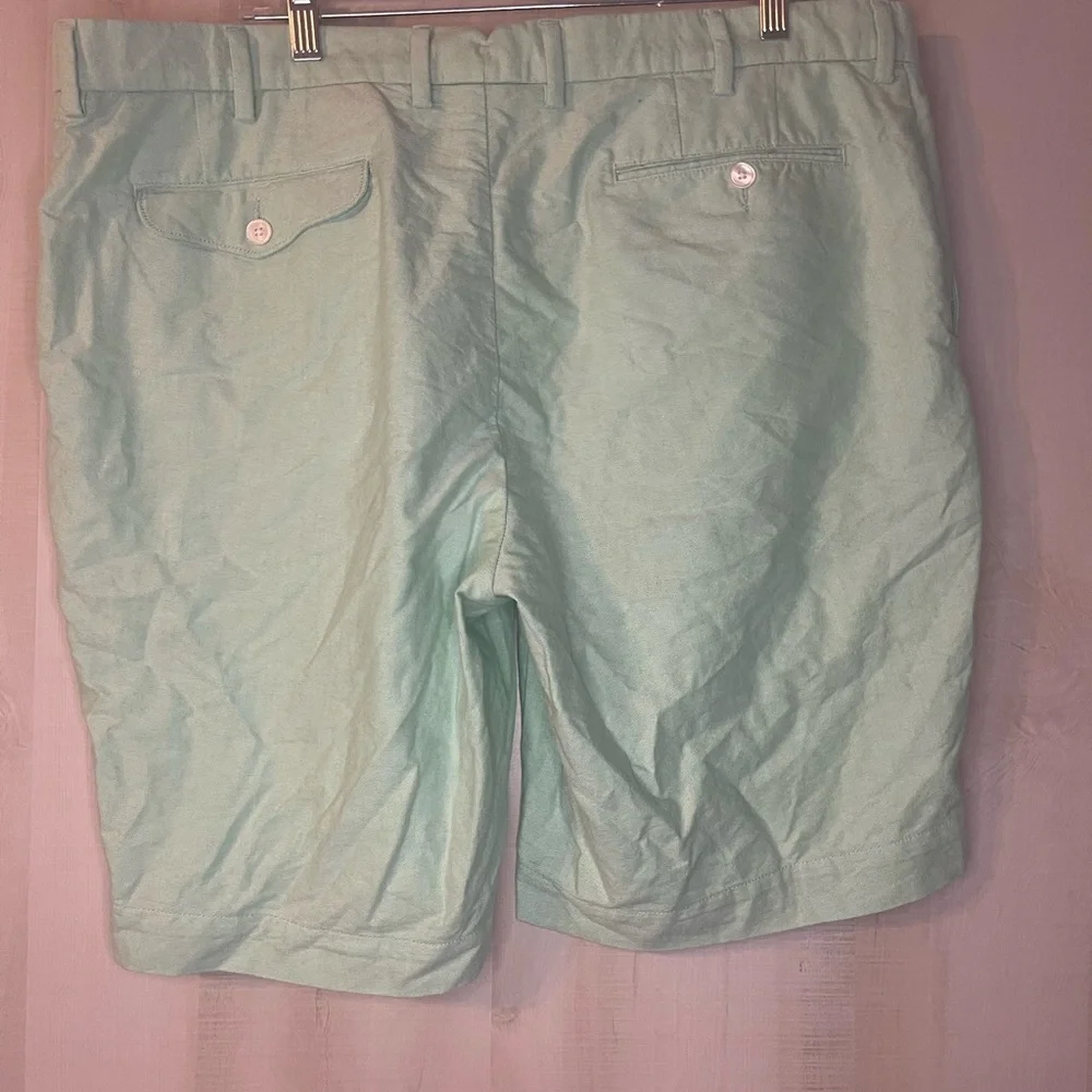 Polo Ralph Lauren mint green flat front cotton shorts 10 inch‎ inseam size 40